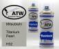 Preview: Mitsubishi, Titanium Pearl, H32: 400ml Sprühdose + 400ml Klarlack - Set, von ATW Autoteile West.